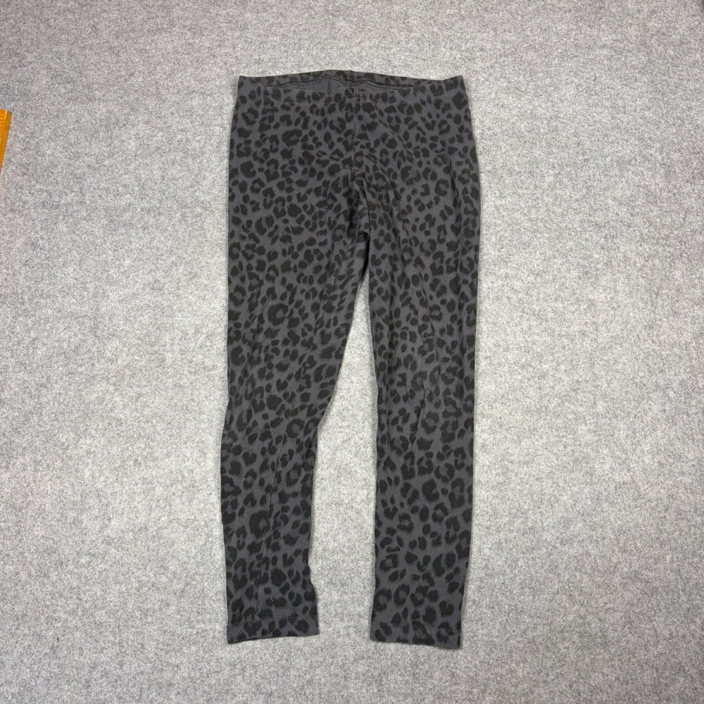 Old Navy Womens Gray Black Leopard Print Leggings Cotton Stretch Size L